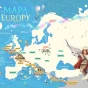 mapa Europy ze św. Michałem Archaniołem.webp